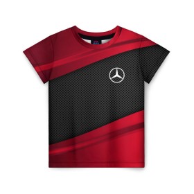 Детская футболка 3D с принтом MERCEDES BENZ SPORT в городе Новоалтайск, 100% гипоаллергенный полиэфир | прямой крой, круглый вырез горловины, длина до линии бедер, чуть спущенное плечо, ткань немного тянется | Тематика изображения на принте: auto | car | carbon | mercedes | mercedes benz | автомобиль | машина | мерседес
