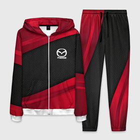 Мужской костюм 3D с принтом MAZDA SPORT в городе Новоалтайск, 100% полиэстер | Манжеты и пояс оформлены тканевой резинкой, двухслойный капюшон со шнурком для регулировки, карманы спереди | Тематика изображения на принте: auto | car | carbon | mazda | автомобиль | мазда | машина