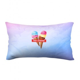 Подушка 3D антистресс с принтом Ice Creme в городе Новоалтайск, наволочка — 100% полиэстер, наполнитель — вспененный полистирол | состоит из подушки и наволочки на молнии | ice cream | supreme | игра слов | лето | мороженое | рожок | тренд