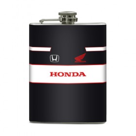 Фляга с принтом Honda в городе Новоалтайск, металлический корпус | емкость 0,22 л, размер 125 х 94 мм. Виниловая наклейка запечатывается полностью | Тематика изображения на принте: honda | авто | автомобиль | лого | машина | хонда