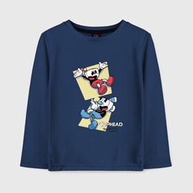 Детский лонгслив хлопок с принтом Cuphead (2) в городе Новоалтайск, 100% хлопок | круглый вырез горловины, полуприлегающий силуэт, длина до линии бедер | cuphead | game | retro