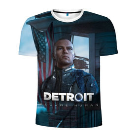 Мужская футболка 3D спортивная с принтом Detroit: Become Human - Markus в городе Новоалтайск, 100% полиэстер с улучшенными характеристиками | приталенный силуэт, круглая горловина, широкие плечи, сужается к линии бедра | connor | cyberlife | deviant | ps4 | rk800 |  detroit: become human | детроит | детроит: стать человеком | игры | коннор | пиратs | эксклюзив