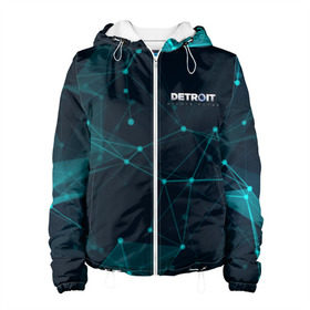 Женская куртка 3D с принтом Detroit: Become Human abstract в городе Новоалтайск, ткань верха — 100% полиэстер, подклад — флис | прямой крой, подол и капюшон оформлены резинкой с фиксаторами, два кармана без застежек по бокам, один большой потайной карман на груди. Карман на груди застегивается на липучку | connor | cyberlife | deviant | ps4 | rk800 |  detroit: become human | детроит | детроит: стать человеком | игры | коннор | пиратs | эксклюзив