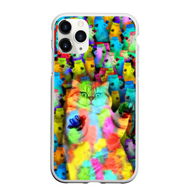 Чехол для iPhone 11 Pro матовый с принтом Котики на дискотеке в городе Новоалтайск, Силикон |  | Тематика изображения на принте: кошки | паттерн | психоделика | разноцветный | яркий
