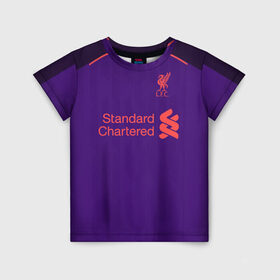 Детская футболка 3D с принтом Liverpool away 18-19 в городе Новоалтайск, 100% гипоаллергенный полиэфир | прямой крой, круглый вырез горловины, длина до линии бедер, чуть спущенное плечо, ткань немного тянется | Тематика изображения на принте: apl | champions | england | league | liverpool | mohammed | salah | англия | ливерпуль | лига | мохаммед | премьер | салах | чемпионов