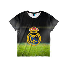 Детская футболка 3D с принтом REAL MADRID в городе Новоалтайск, 100% гипоаллергенный полиэфир | прямой крой, круглый вырез горловины, длина до линии бедер, чуть спущенное плечо, ткань немного тянется | football | soccer | реал мадрид