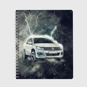 Тетрадь с принтом Volkswagen Tiguan в городе Новоалтайск, 100% бумага | 48 листов, плотность листов — 60 г/м2, плотность картонной обложки — 250 г/м2. Листы скреплены сбоку удобной пружинной спиралью. Уголки страниц и обложки скругленные. Цвет линий — светло-серый
 | tiguan | volkswagen
