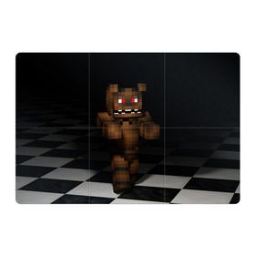 Магнитный плакат 3Х2 с принтом Фредди FNAF в майнкрафт. в городе Новоалтайск, Полимерный материал с магнитным слоем | 6 деталей размером 9*9 см | freddy | фнаф | фредди