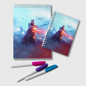 Блокнот с принтом Battlefield 5 в городе Новоалтайск, 100% бумага | 48 листов, плотность листов — 60 г/м2, плотность картонной обложки — 250 г/м2. Листы скреплены удобной пружинной спиралью. Цвет линий — светло-серый
 | battlefield | call | cod | counter | csgo | duty | game | rainbow | siege | six | strike | батла | батлфилд | игра | ксго | шутер