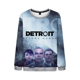 Мужской свитшот 3D с принтом Detroit become human в городе Новоалтайск, 100% полиэстер с мягким внутренним слоем | круглый вырез горловины, мягкая резинка на манжетах и поясе, свободная посадка по фигуре | dbh | detroit | gamer
