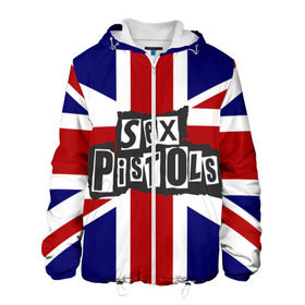 Мужская куртка 3D с принтом Sex Pistols в городе Новоалтайск, ткань верха — 100% полиэстер, подклад — флис | прямой крой, подол и капюшон оформлены резинкой с фиксаторами, два кармана без застежек по бокам, один большой потайной карман на груди. Карман на груди застегивается на липучку | англия | британия | панк | флаг