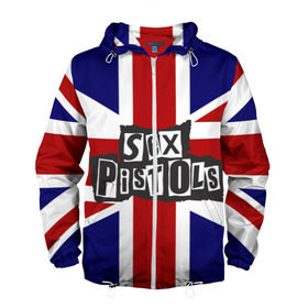Мужская ветровка 3D с принтом Sex Pistols в городе Новоалтайск, 100% полиэстер | подол и капюшон оформлены резинкой с фиксаторами, два кармана без застежек по бокам, один потайной карман на груди | англия | британия | панк | флаг