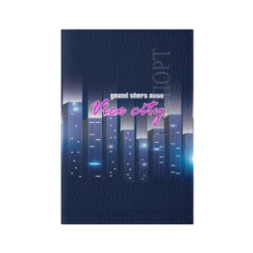 Обложка для паспорта матовая кожа с принтом GTA vice city в городе Новоалтайск, натуральная матовая кожа | размер 19,3 х 13,7 см; прозрачные пластиковые крепления | game | grand theft auto | gta | vice city | игромания | игры