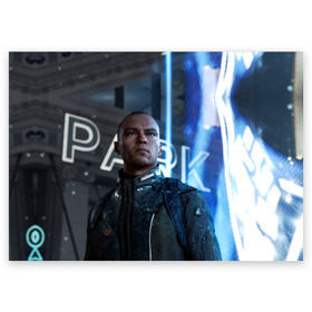 Поздравительная открытка с принтом Markus. Detroit: Become Human в городе Новоалтайск, 100% бумага | плотность бумаги 280 г/м2, матовая, на обратной стороне линовка и место для марки
 | 2038 | android | connor | dbh | detroit | future | gamer | human | kara | markus | андроид | будущее | детройт | детройтстатьчеловеком | игра | кара | конор | маркус | человек