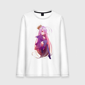 Мужской лонгслив хлопок с принтом Shiro в городе Новоалтайск, 100% хлопок |  | anime | no game no life | shiro | sora | без игры жизни нет | нет игры нет жизни