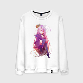 Мужской свитшот хлопок с принтом Shiro в городе Новоалтайск, 100% хлопок |  | anime | no game no life | shiro | sora | без игры жизни нет | нет игры нет жизни