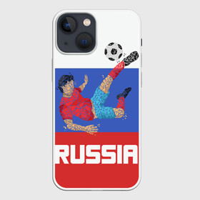 Чехол для iPhone 13 mini с принтом Футбол Россия в городе Новоалтайск,  |  | мяч | триколор | флаг | футболист