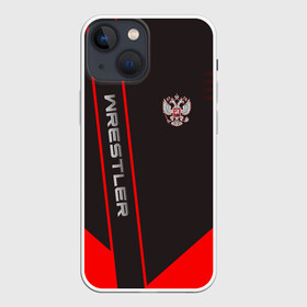 Чехол для iPhone 13 mini с принтом Wrestler в городе Новоалтайск,  |  | борец | борьба | геометрия | красный | россия | рф | черный