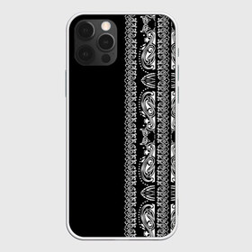 Чехол для iPhone 12 Pro Max с принтом Узор на чёрном в городе Новоалтайск, Силикон |  | Тематика изображения на принте: бандана | кружево | татуировка | узор | узоры