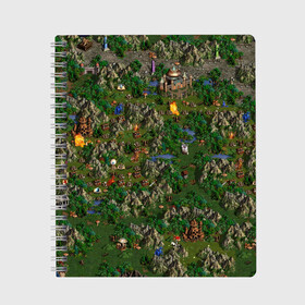 Тетрадь с принтом heroes of might and magic в городе Новоалтайск, 100% бумага | 48 листов, плотность листов — 60 г/м2, плотность картонной обложки — 250 г/м2. Листы скреплены сбоку удобной пружинной спиралью. Уголки страниц и обложки скругленные. Цвет линий — светло-серый
 | Тематика изображения на принте: heroes of might and magic | homm | homm3 | might | игра | игры | карта