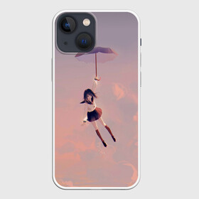 Чехол для iPhone 13 mini с принтом Девушка с зонтом в городе Новоалтайск,  |  | anime | girl | japan | umbrella | аниме | девушка | зонт | япония