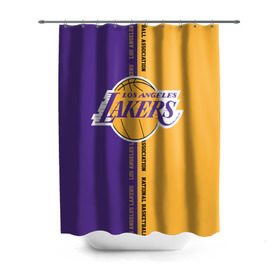 Штора 3D для ванной с принтом Los angeles lakers. NBA в городе Новоалтайск, 100% полиэстер | плотность материала — 100 г/м2. Стандартный размер — 146 см х 180 см. По верхнему краю — пластиковые люверсы для креплений. В комплекте 10 пластиковых колец | basketbal | basketball | la | lakers | los angeles | los angeles lakers | national | nba | анжелес | баскетбол | лос анджелес | лэйкерс | национальная бескетбольная ассоциация | нба | онил | шакил