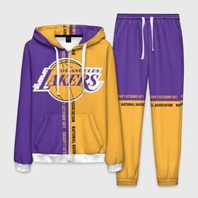 Мужской костюм 3D с принтом Los angeles lakers NBA в городе Новоалтайск, 100% полиэстер | Манжеты и пояс оформлены тканевой резинкой, двухслойный капюшон со шнурком для регулировки, карманы спереди | basketbal | basketball | la | lakers | los angeles | los angeles lakers | national | nba | анжелес | баскетбол | лос анджелес | лэйкерс | национальная бескетбольная ассоциация | нба | онил | шакил