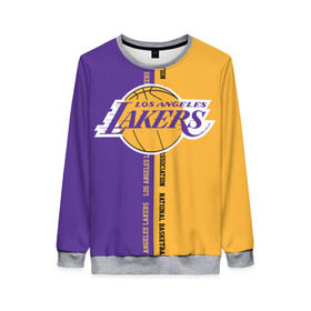 Женский свитшот 3D с принтом Los angeles lakers. NBA в городе Новоалтайск, 100% полиэстер с мягким внутренним слоем | круглый вырез горловины, мягкая резинка на манжетах и поясе, свободная посадка по фигуре | basketbal | basketball | la | lakers | los angeles | los angeles lakers | national | nba | анжелес | баскетбол | лос анджелес | лэйкерс | национальная бескетбольная ассоциация | нба | онил | шакил