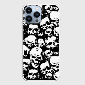 Чехол для iPhone 13 Pro Max с принтом черепа в городе Новоалтайск,  |  | skull | паттерн | черно белый