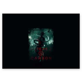 Поздравительная открытка с принтом Altered Carbon в городе Новоалтайск, 100% бумага | плотность бумаги 280 г/м2, матовая, на обратной стороне линовка и место для марки
 | altere | будущее | бэнкрофт | видоизмененный углерод | генетика | джеймс пьюрфой | ковач | марта игареда | наука | неонуар | ортега | ричард морган | фантастика | футуризм | юэль киннаман
