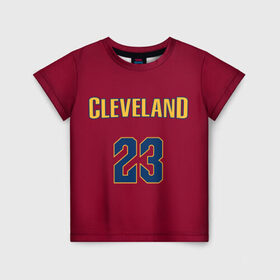 Детская футболка 3D с принтом Cleveland Cavaliers форма LeBron James в городе Новоалтайск, 100% гипоаллергенный полиэфир | прямой крой, круглый вырез горловины, длина до линии бедер, чуть спущенное плечо, ткань немного тянется | 