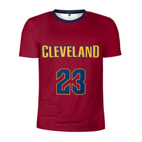 Мужская футболка 3D спортивная с принтом Cleveland Cavaliers форма LeBron James в городе Новоалтайск, 100% полиэстер с улучшенными характеристиками | приталенный силуэт, круглая горловина, широкие плечи, сужается к линии бедра | 