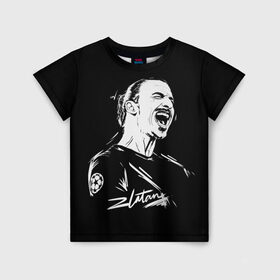 Детская футболка 3D с принтом Zlatan Ibrahimovic в городе Новоалтайск, 100% гипоаллергенный полиэфир | прямой крой, круглый вырез горловины, длина до линии бедер, чуть спущенное плечо, ткань немного тянется | Тематика изображения на принте: football | златан ибрагимович | игрок | сборная швеции | футбол | футболист