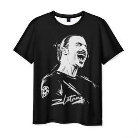 Мужская футболка 3D с принтом Zlatan Ibrahimovic в городе Новоалтайск, 100% полиэфир | прямой крой, круглый вырез горловины, длина до линии бедер | football | златан ибрагимович | игрок | сборная швеции | футбол | футболист