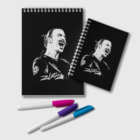 Блокнот с принтом Zlatan Ibrahimovic в городе Новоалтайск, 100% бумага | 48 листов, плотность листов — 60 г/м2, плотность картонной обложки — 250 г/м2. Листы скреплены удобной пружинной спиралью. Цвет линий — светло-серый
 | Тематика изображения на принте: football | златан ибрагимович | игрок | сборная швеции | футбол | футболист