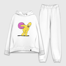 Женский костюм хлопок Oversize с принтом Гомер Симпсон в городе Новоалтайск,  |  | bart | family | homer | lisa | school | simpsons | springfield | анимация | барт | гомер | желтый | комедия | лентяй | лиза | мардж | мульт | мультфильм | мэгги | отец | пончик | ребенок | родители | семья | сериал | симпсоны | смех