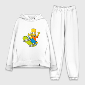 Женский костюм хлопок Oversize с принтом Bart Simpson в городе Новоалтайск,  |  | bart | family | homer | lisa | school | simpsons | springfield | анимация | барт | гомер | желтый | комедия | лентяй | лиза | мардж | мульт | мультфильм | мэгги | отец | пончик | ребенок | родители | семья | сериал | симпсоны | смех