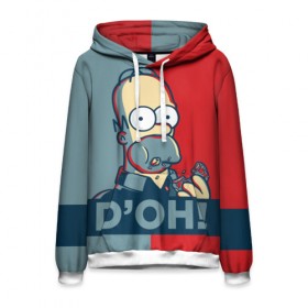 Мужская толстовка 3D с принтом Homer Simpson (D`OH!) в городе Новоалтайск, 100% полиэстер | двухслойный капюшон со шнурком для регулировки, мягкие манжеты на рукавах и по низу толстовки, спереди карман-кенгуру с мягким внутренним слоем. | bart | doh | homer | homer simpson | hope | hope poster | lisa | march | poster | simpsons | барт. лиза | гомер | мардж | мегги | пончик | пончик и гомер | симпсоны