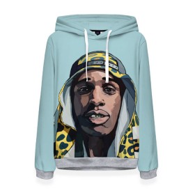 Женская толстовка 3D с принтом ASAP Rocky в городе Новоалтайск, 100% полиэстер  | двухслойный капюшон со шнурком для регулировки, мягкие манжеты на рукавах и по низу толстовки, спереди карман-кенгуру с мягким внутренним слоем. | aap | asap | asaprocky | explicit | mayers | rakim | rakimmayers | rocky | testing | worldwide | асап | майерс | откровенный | раким | ракиммайерс | роки | рокки | эйсап | эйсэп