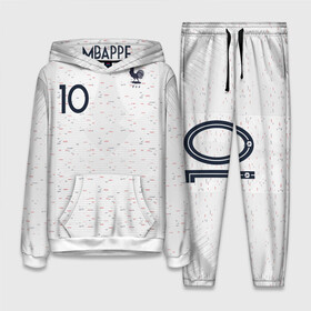 Женский костюм 3D (с толстовкой) с принтом Mbappe away WC 2018 в городе Новоалтайск,  |  | Тематика изображения на принте: confederation | cup | euro | france | world | европы | килиан | конфедераций | кубок | мбаппе | мира | франция | чемпионат