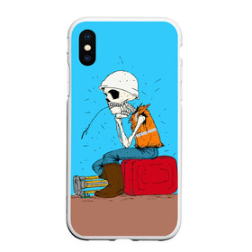Чехол для iPhone XS Max матовый с принтом Скелетон геодезист в городе Новоалтайск, Силикон | Область печати: задняя сторона чехла, без боковых панелей | Тематика изображения на принте: surveyor | геодезист | геодезия | скелет | скелетон