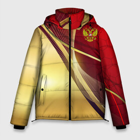 Мужская зимняя куртка 3D с принтом RUSSIA SPORT Red and Gold в городе Новоалтайск, верх — 100% полиэстер; подкладка — 100% полиэстер; утеплитель — 100% полиэстер | длина ниже бедра, свободный силуэт Оверсайз. Есть воротник-стойка, отстегивающийся капюшон и ветрозащитная планка. 

Боковые карманы с листочкой на кнопках и внутренний карман на молнии. | abstract | design | geometry | hexagon | red and black | russia | sport | texture | абстракция | геометрия | герб | дизайн | патриот | патриотизм | россия | русский | соты | спорт | текстура | шестиугольники