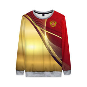 Женский свитшот 3D с принтом RUSSIA SPORT: Red and Gold в городе Новоалтайск, 100% полиэстер с мягким внутренним слоем | круглый вырез горловины, мягкая резинка на манжетах и поясе, свободная посадка по фигуре | abstract | design | geometry | hexagon | red and black | russia | sport | texture | абстракция | геометрия | герб | дизайн | патриот | патриотизм | россия | русский | соты | спорт | текстура | шестиугольники