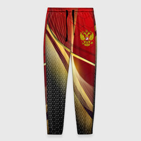Мужские брюки 3D с принтом RUSSIA SPORT: Red and Black в городе Новоалтайск, 100% полиэстер | манжеты по низу, эластичный пояс регулируется шнурком, по бокам два кармана без застежек, внутренняя часть кармана из мелкой сетки | abstract | design | geometry | hexagon | red and black | russia | sport | texture | абстракция | геометрия | герб | дизайн | патриот | патриотизм | россия | русский | соты | спорт | текстура | шестиугольники