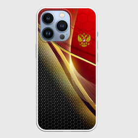 Чехол для iPhone 13 Pro с принтом RUSSIA SPORT: Red and Black. в городе Новоалтайск,  |  | Тематика изображения на принте: abstract | design | geometry | hexagon | red and black | russia | sport | texture | абстракция | геометрия | герб | дизайн | патриот | патриотизм | россия | русский | соты | спорт | текстура | шестиугольники