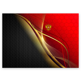 Поздравительная открытка с принтом RUSSIA SPORT: Red and Black. в городе Новоалтайск, 100% бумага | плотность бумаги 280 г/м2, матовая, на обратной стороне линовка и место для марки
 | abstract | design | geometry | hexagon | red and black | russia | sport | texture | абстракция | геометрия | герб | дизайн | патриот | патриотизм | россия | русский | соты | спорт | текстура | шестиугольники