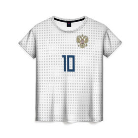 Женская футболка 3D с принтом Smolov away WC 2018 в городе Новоалтайск, 100% полиэфир ( синтетическое хлопкоподобное полотно) | прямой крой, круглый вырез горловины, длина до линии бедер | championship | cup | fedor | russia | smolov | world | мира | мундиаль | россия | смолов | фёдор | чемпионат