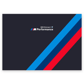 Поздравительная открытка с принтом BMW Performance в городе Новоалтайск, 100% бумага | плотность бумаги 280 г/м2, матовая, на обратной стороне линовка и место для марки
 | audi | auto | back | benz | bmw | im | mercedes | motorsport | performance | sport | subaru | x5 | x6 | авто | автолюбитель | ауди | бенз | беха | бмв | бэха | м | машина | мерседес | спорт