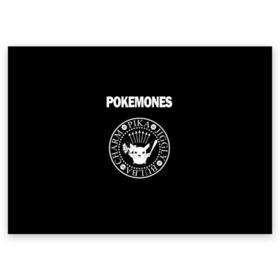 Поздравительная открытка с принтом Pokemones в городе Новоалтайск, 100% бумага | плотность бумаги 280 г/м2, матовая, на обратной стороне линовка и место для марки
 | группа | панк | пикачу | покемоны | рамон | рамонес | рамоунз | рамоунс | рок | хард
