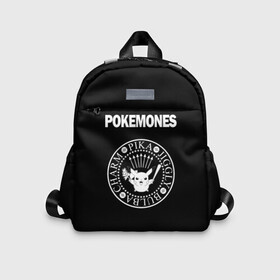 Детский рюкзак 3D с принтом Pokemones в городе Новоалтайск, 100% полиэстер | лямки с регулируемой длиной, сверху петелька, чтобы рюкзак можно было повесить на вешалку. Основное отделение закрывается на молнию, как и внешний карман. Внутри дополнительный карман. По бокам два дополнительных кармашка | Тематика изображения на принте: группа | панк | пикачу | покемоны | рамон | рамонес | рамоунз | рамоунс | рок | хард